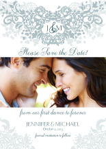Save the Date Card with photo - joyful symphony