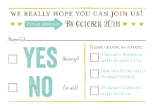 Response Card with menu options