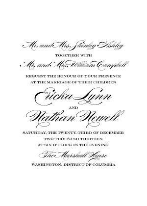 Wedding Invitations - Traditional Wedding